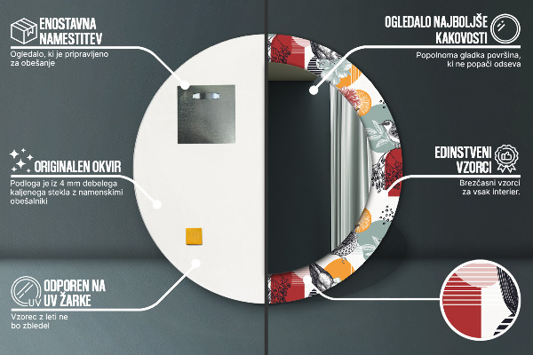 Okrasno ogledalo Abstrakcija s pticami