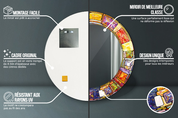 Tiskano ogledalo Obarvano vitražno steklo