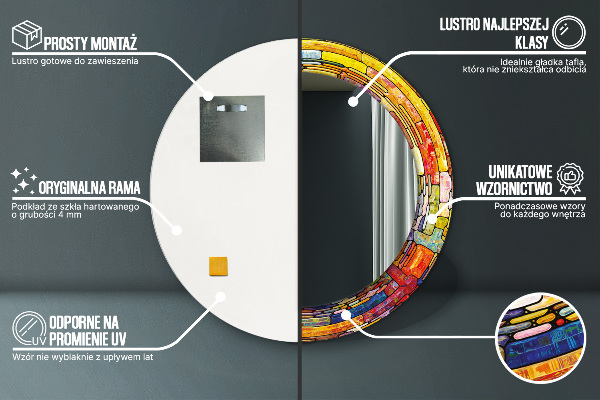 Tiskano ogledalo Obarvano vitražno steklo