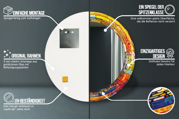 Tiskano ogledalo Obarvano vitražno steklo