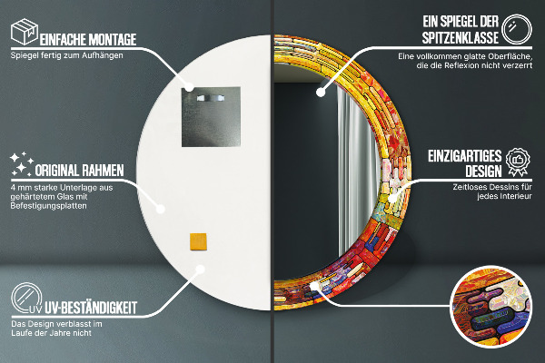 Tiskano ogledalo Obarvano vitražno steklo