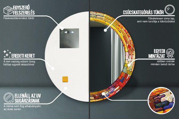 Tiskano ogledalo Obarvano vitražno steklo