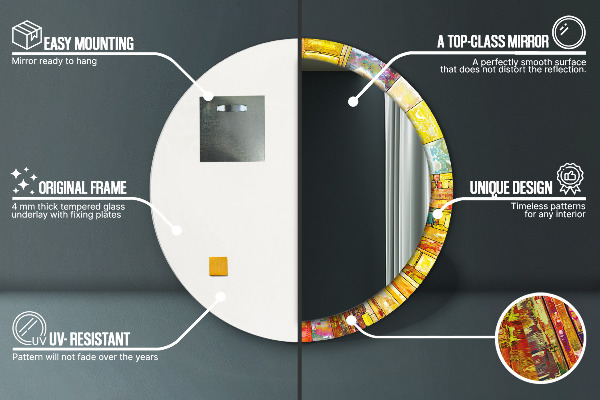 Tiskano ogledalo Obarvano vitražno steklo