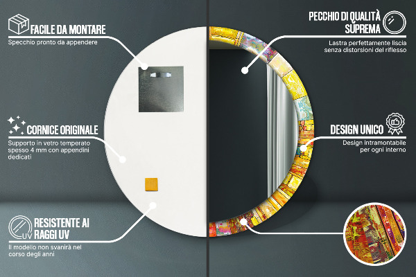 Tiskano ogledalo Obarvano vitražno steklo