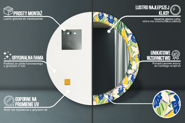 Okrasno ogledalo Modra in rumena orhideja