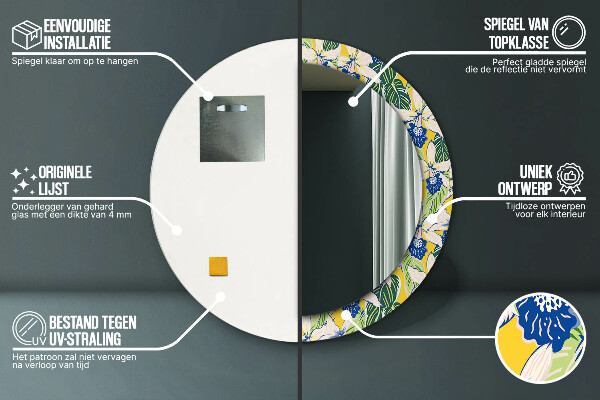 Okrasno ogledalo Modra in rumena orhideja