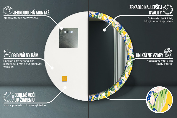 Okrasno ogledalo Modra in rumena orhideja
