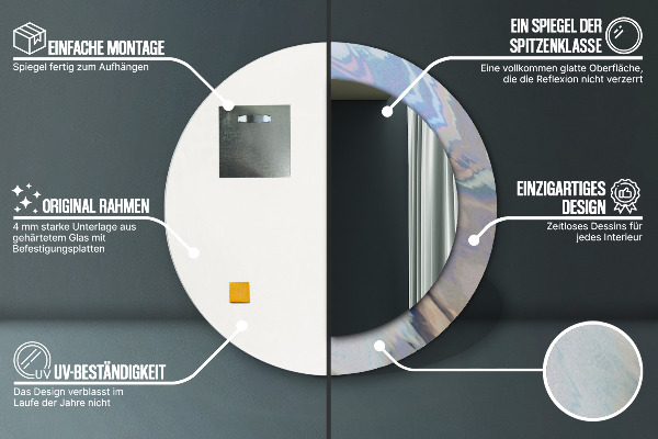 Ogledalo z okrasnim okvirjem Holografska tekstura