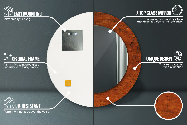 Ogledalo z okrasnim okvirjem Naravni les