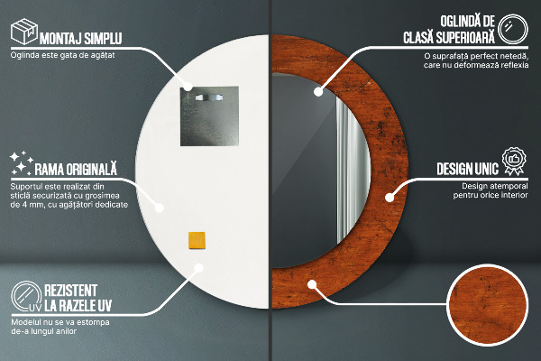 Ogledalo z okrasnim okvirjem Naravni les