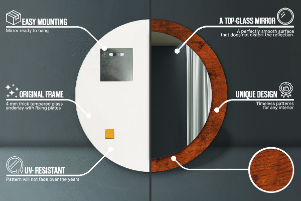 Ogledalo z okrasnim okvirjem Naravni les