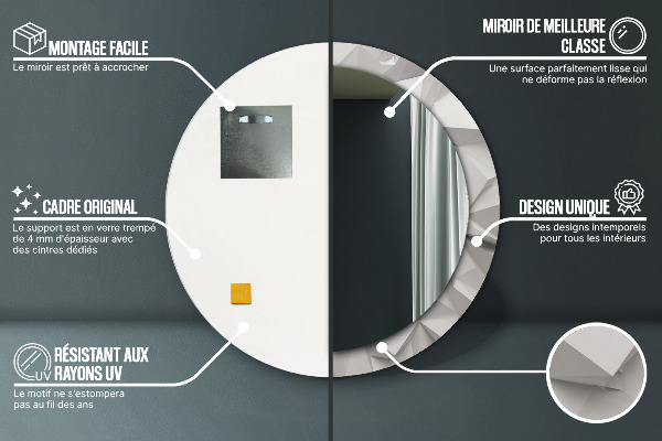 Dekorativno ogledalo Izvleček belega kristala