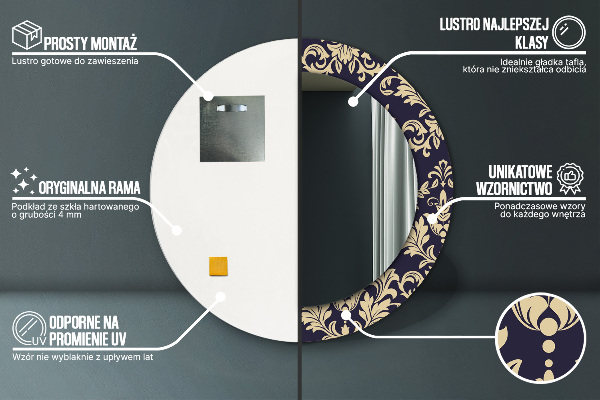 Ogledalo z okrasnim okvirjem Cvetni vzorec