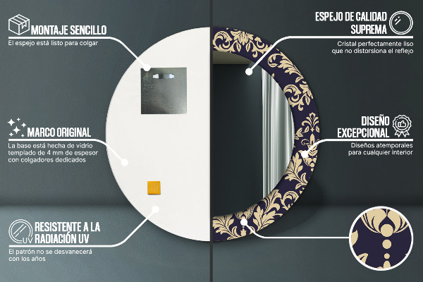 Ogledalo z okrasnim okvirjem Cvetni vzorec