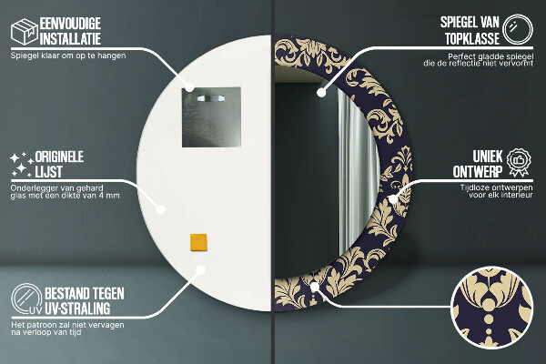 Ogledalo z okrasnim okvirjem Cvetni vzorec