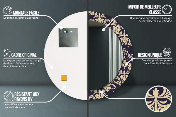 Ogledalo z okrasnim okvirjem Cvetni vzorec