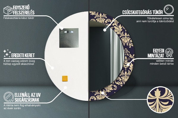 Ogledalo z okrasnim okvirjem Cvetni vzorec