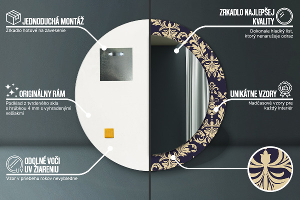 Ogledalo z okrasnim okvirjem Cvetni vzorec