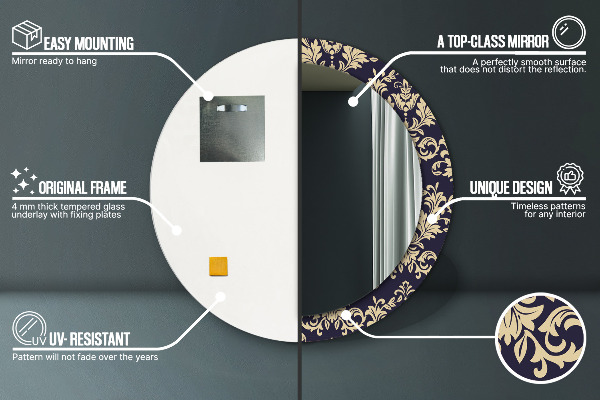 Ogledalo z okrasnim okvirjem Cvetni vzorec