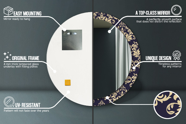 Ogledalo z okrasnim okvirjem Cvetni vzorec