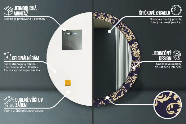 Ogledalo z okrasnim okvirjem Cvetni vzorec