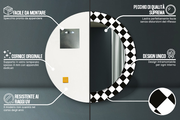 Ogledalo z okrasnim okvirjem Pisalna šah