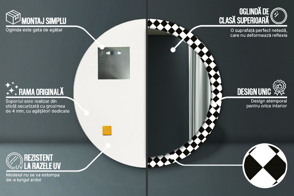 Ogledalo z okrasnim okvirjem Pisalna šah