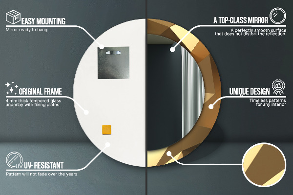 Tiskano ogledalo Zlata abstrakcija