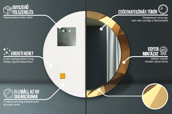 Tiskano ogledalo Zlata abstrakcija