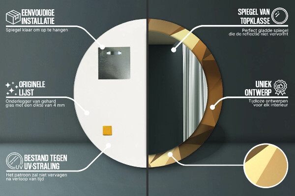 Tiskano ogledalo Zlata abstrakcija