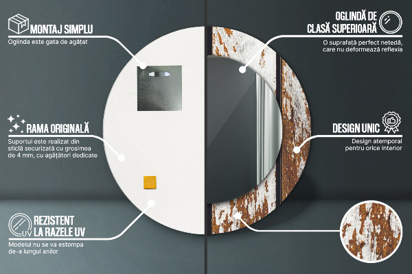 Dekorativno ogledalo Vintage temni les