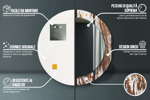 Dekorativno ogledalo Vintage temni les