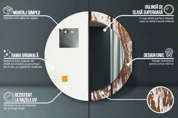 Dekorativno ogledalo Vintage temni les