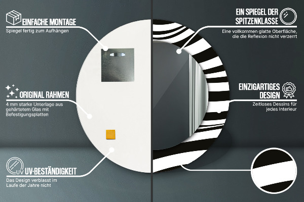 Ogledalo s potiskanim okvirjem Abstraktni val