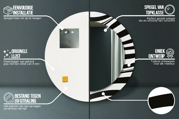 Ogledalo s potiskanim okvirjem Abstraktni val