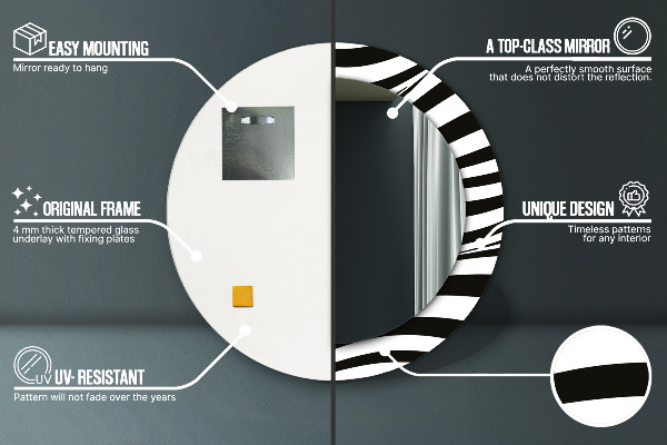 Ogledalo s potiskanim okvirjem Abstraktni val