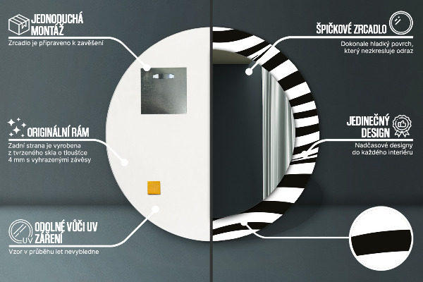 Ogledalo s potiskanim okvirjem Abstraktni val