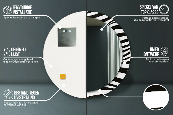 Ogledalo s potiskanim okvirjem Abstraktni val