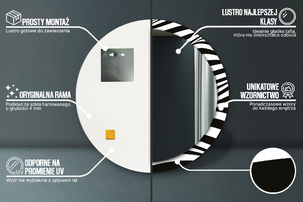 Ogledalo s potiskanim okvirjem Abstraktni val