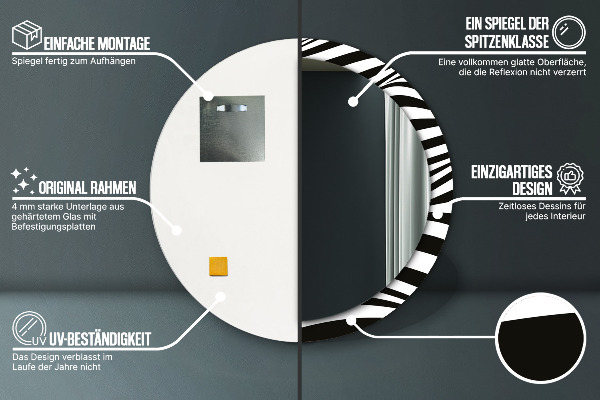 Ogledalo s potiskanim okvirjem Abstraktni val