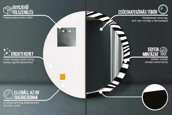 Ogledalo s potiskanim okvirjem Abstraktni val