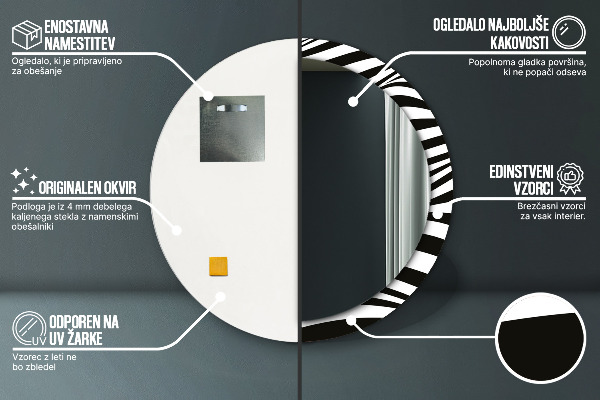 Ogledalo s potiskanim okvirjem Abstraktni val