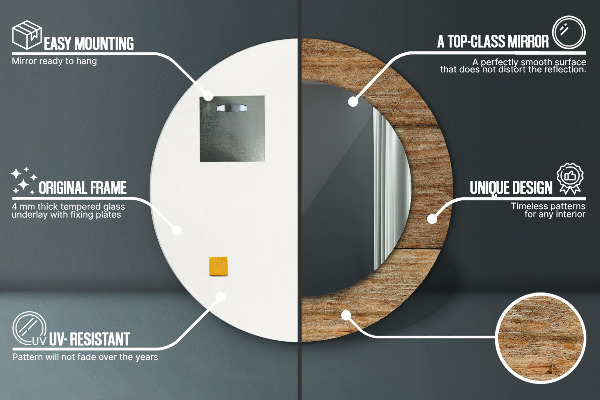 Ogledalo s potiskanim okvirjem Stari les