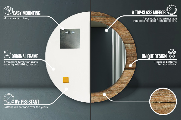 Ogledalo s potiskanim okvirjem Stari les