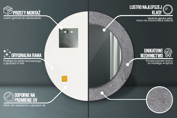 Dekorativno ogledalo Betonska tekstura