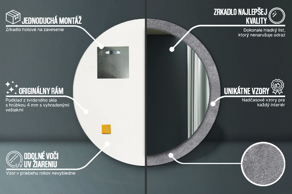 Dekorativno ogledalo Betonska tekstura