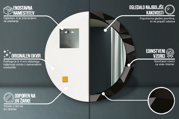 Tiskano ogledalo Abstraktna črna