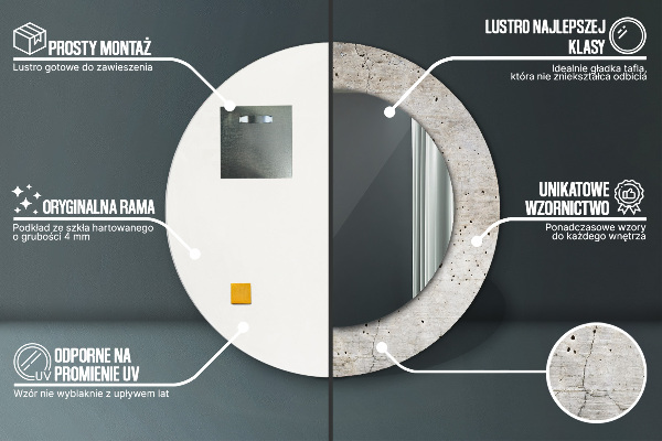 Tiskano ogledalo Sivi beton