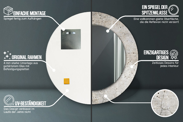 Tiskano ogledalo Sivi beton