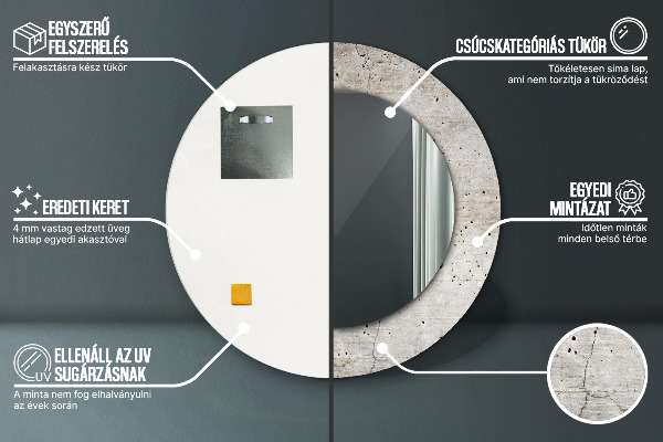 Tiskano ogledalo Sivi beton